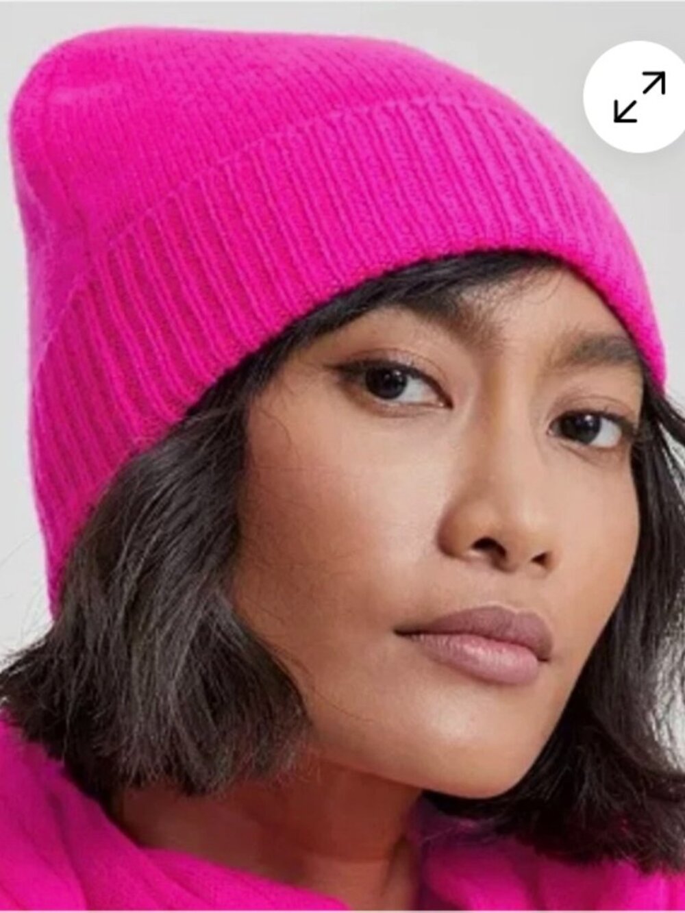 NWT Charter Club Cashere Ribbed Hat Fuchia Cute! Sz Sm